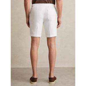 REISS Deck Drawstring Chino Shorts in White